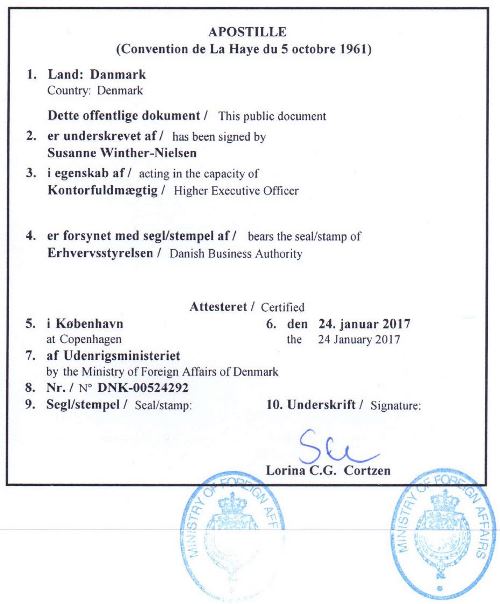 Apostille in Denmark