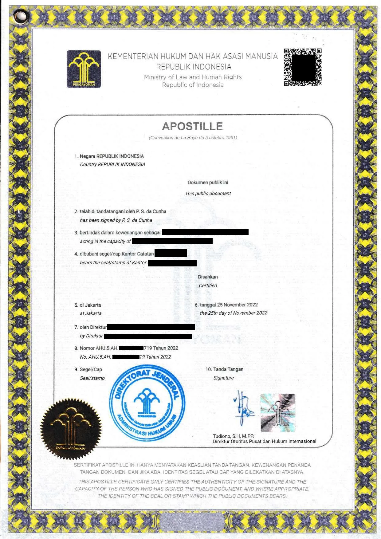 Индонезиядағы апостиль