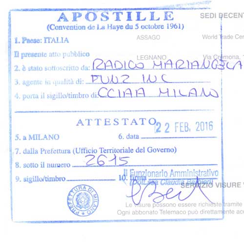 Apostille in Italy