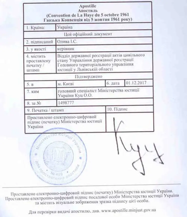 Украинадағы апостиль