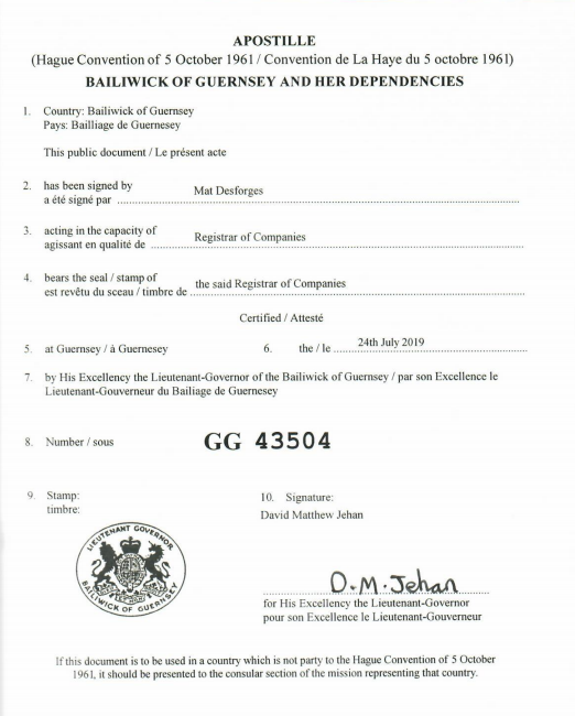 Гернсидегі апостиль