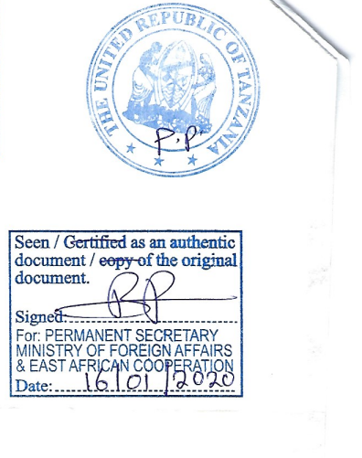 Танзаниядағы консулдық заңдастыру Танзаниядағы консулдық заңдастыру