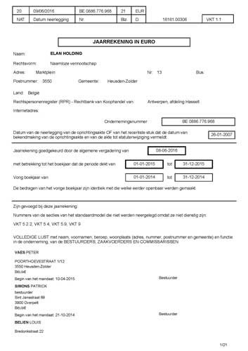 Annual financial statements in Belgium